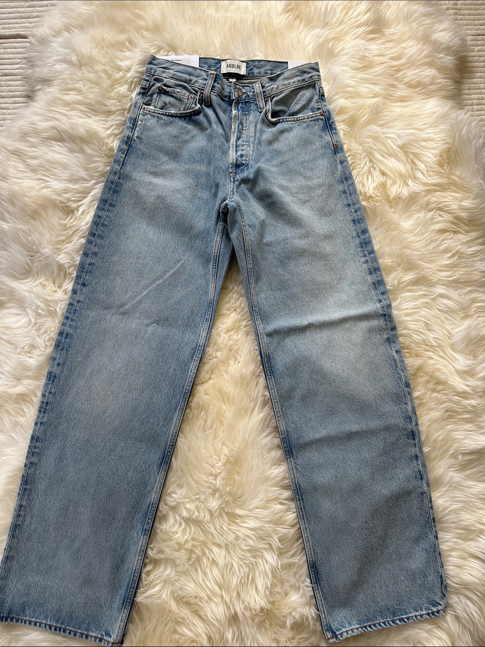 Agolde Light Blue Straight Jeans